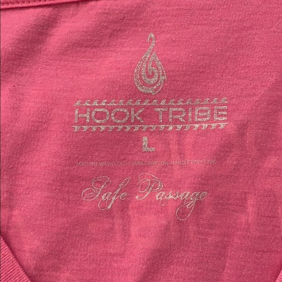 Hook Tribe Pink Cotton V Neck - Picture 3 of 3